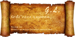 Gránicz Levente névjegykártya